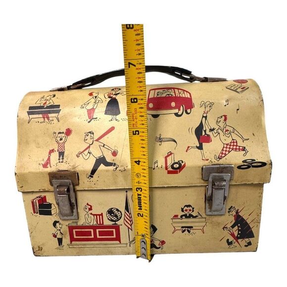 1950 American Thermos Bottle Co School Days Junior High Band Metal Lunchbox READ - Picture 4 of 14